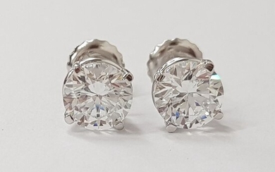J3010573120 - 14 kt. White gold - Earrings - 2.10 ct Diamond