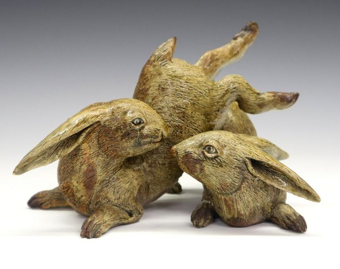 Japanese Pottery Rabbits