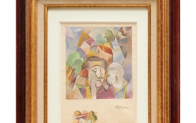 Jean Metzinger (attrib.), cubist gouache on paper