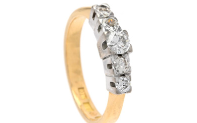 Jewellery Ring RING, 18K gold/white gold, 1 brilliant cut diamo...