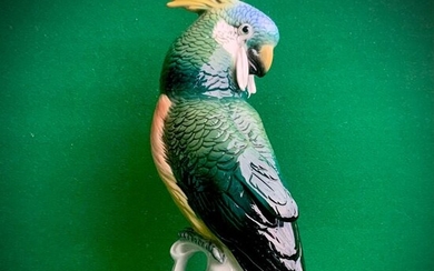 Karl Ens, Volkstedt - Cockatoo Parrot on branch #11 - ca 1910 - Porcelain