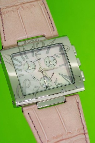 Korloff - Chronograph Square watch Pink Mother of Pearl Dial Swiss Made- "NO RESERVE PRICE" K24/PPINK - Unisex - BRAND NEW