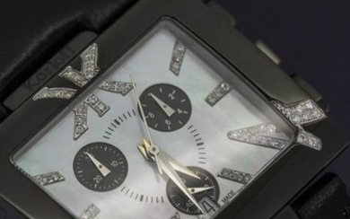 Korloff - Diamond 0.36 Carat Chronograph Square watch White Mother of Pearl Dial Swiss Made- "NO RESERVE PRICE" K24B/369 - Unisex - BRAND NEW