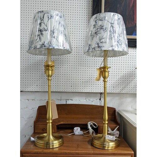 LAUREN RALPH LAUREN HOME TABLE LAMPS, a pair, floral shades,...