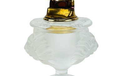 Lalique Tete De Lion Crystal Art Deco Desk Lighter