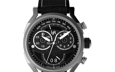 L&JR - Chronograph Day and Date Steel Black + Extra Strap - S1502 "NO RESERVE PRICE" - Men - 2011-present