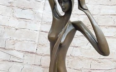 Large Abstract Aldo Vitaleh Italian Artisan Nude Female Bronze Figure Sculpture