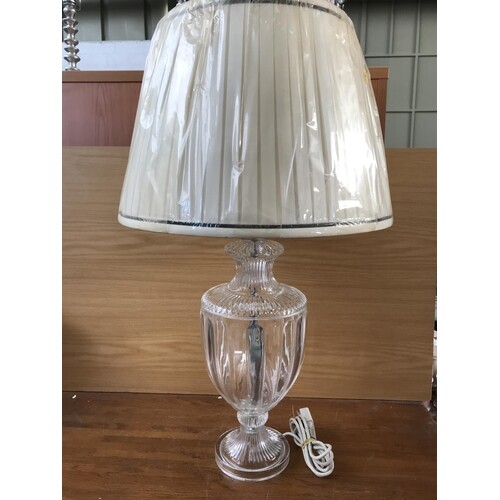 Large Glass Table Lamp with Shade (70cm H.)