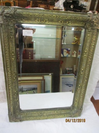 Late 19th Century Decorative Metal Framed Mirror with Bevele...