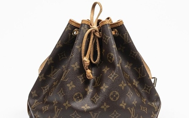 Louis Vuitton: A "Noe" bag of brown monogram canvas with brown leather trimmings, gold tone hardware and adjustable shoulder strap. – Bruun Rasmussen Auctioneers of Fine Art