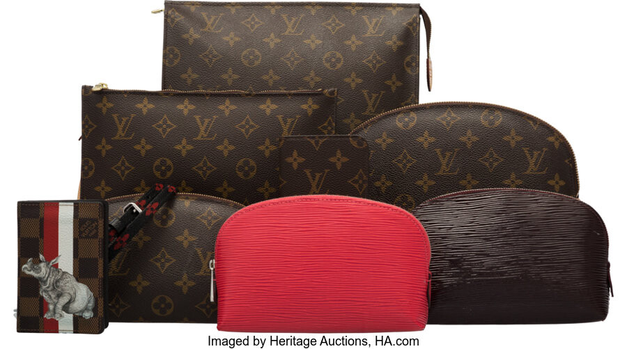 Louis Vuitton Set of Eight: Toiletry Bags, Pochette, Phone...