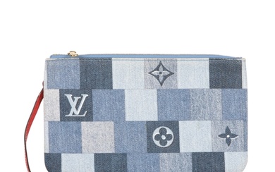 Louis Vuitton, a patchwork denim Neverfull pouch, featuring ...