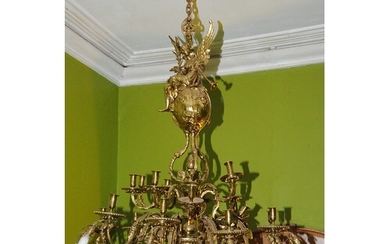 Louis XV style French ormolu chandelier, the surmount shape ...