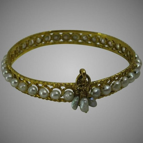 Lulu Vintage Pearl and 21 karat Gold Bracelet from Iraq
