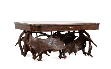 MAITLAND-SMITH FAUX MOOSE ANTLER COCKTAIL TABLE