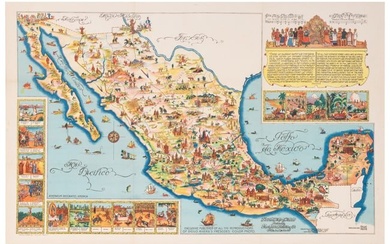 MEDINA, Miruel Gomez. Pictorial Map of Mexico. 1931. USA: F...