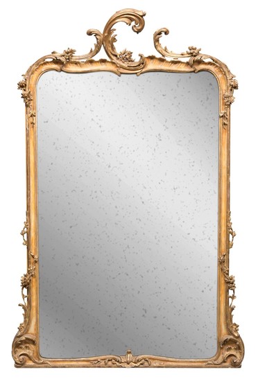 MIRROR IN GILDED WOOD AND PLASTER - 19TH CENTURY