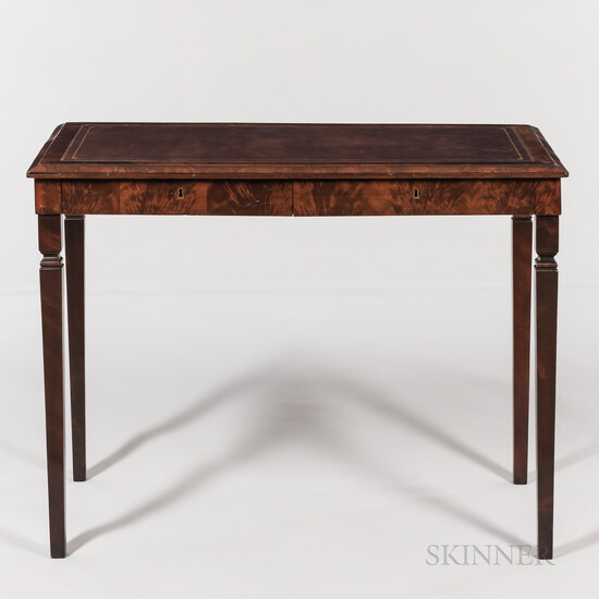 Mahogany Veneer Leather-top Desk