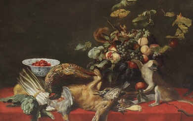 Manière de Frans Snyders Manière de Frans Snyders Nature morte de fruits, légumes, gibier mort...
