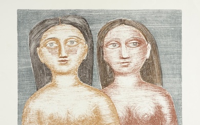 Massimo Campigli (Berlino, 1895 - Saint-Tropez, 1971), Le due sorelle. 1952.
