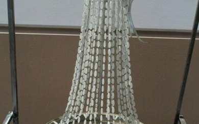 Mid Century Modern Chandelier , Frosted Glass beads