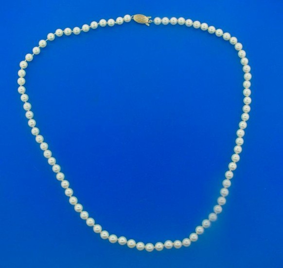 Mikimoto Cultured Essence Pearl Bead Strand and 14k