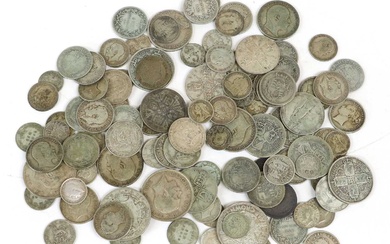 Mixed British Silver Coinage, containing 490.1g of pre-1920 silver coins,...