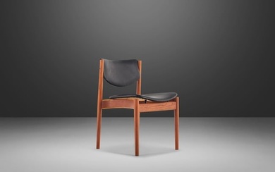Model 197 Side / Desk Chair in Walnut & Leather by Finn Juhl for France and Son Denmark c. 1960s