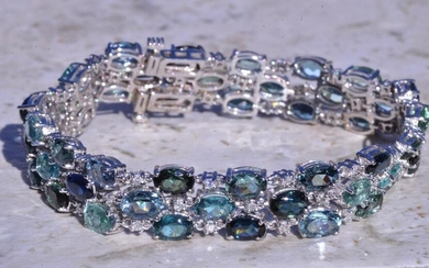 Multicolor Tourmaline & Diamond Bracelet