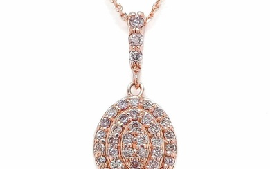 ***No Reserve Price*** 0.33 Carat Pink Diamond Pendant - 14 kt. Pink gold - Pendant