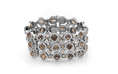No Reserve Price - Bracelet - 18 kt. White gold - 59.48 tw. Diamond (Natural coloured) - Diamond