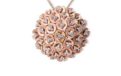 No Reserve Price--IGI Certificate - 18 kt. Pink gold - Necklace with pendant - 0.97 ct Diamond - Diamonds
