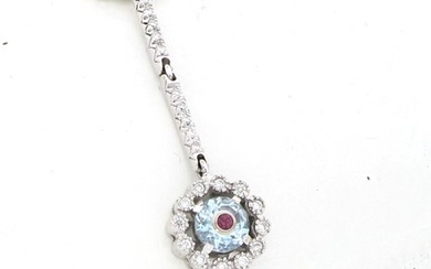 No Reserve Price - Zancan - Bracelet - 18 kt. White gold - 1.00 tw. Diamond (Natural) - Aquamarine