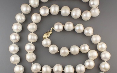 OPERA LENGTH PEARL AND GOLD NECKLACE