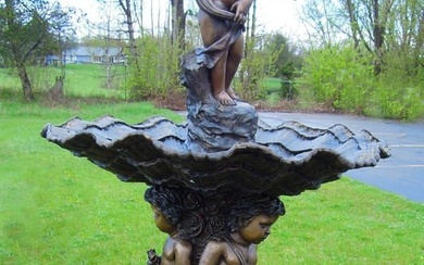 OUTSTANDING LARGE BRONZE FIGURAL FOUNTAIN