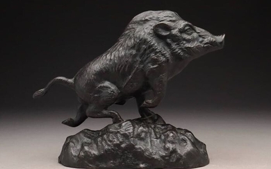 Okimono - Bronze - Stunning bronze sculpture of a wild boar - Japan - Early 20th century
