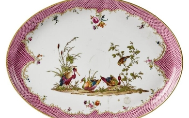 Ovale Platte mit Vogeldekor, Fulda, 1781-89