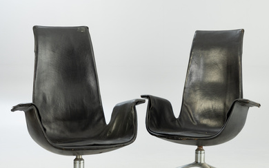 PREBEN FABRICIUS & JØRGEN KASTHOLM. Kill International/Walter Knoll. pair of office chairs/'Tulip chair' 'FK 6725', leather (2).