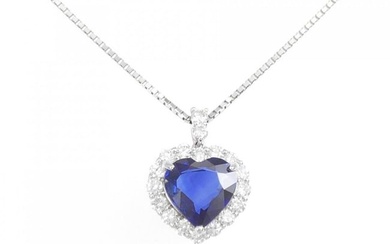 PT Heart Sapphire Necklace 3.06CT