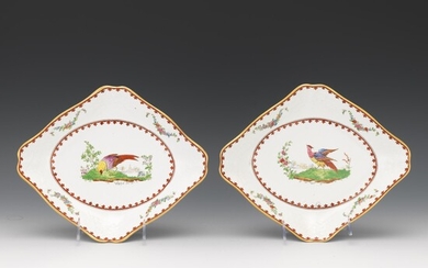 Pair of Copeland Spode Lozenge Dishes, "Vienna" Pattern, ca. Late 19th/Early 20th Century