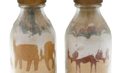 Pair of Sand Pictures in a Glass Bottle