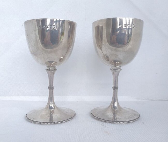Pair of Victorian Goblets(2) - .925 silver - Richard Sibley II, London - England - 1871