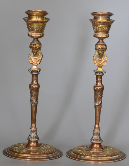 Pair of torches - Bronze (gilt) - 19th century