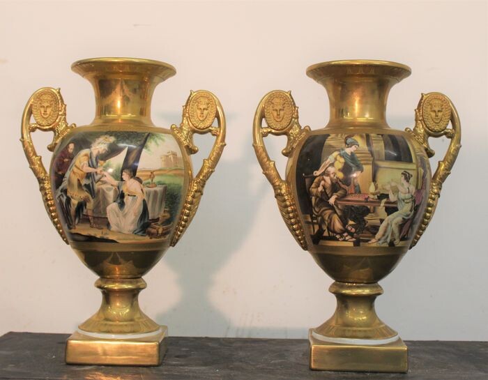 Pair of vases (2) - Empire Style - Porcelain