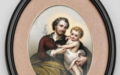 Porzellanbild mit Josef und dem Jesuskind