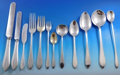 Reeded Edge by Tiffany Sterling Silver Flatware Set for 8 Service 101 pieces