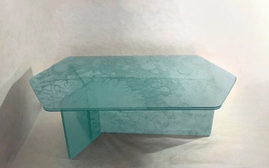 Roberto Giacomucci - Coffee table - sketch tavolo esagono allungato verde chiaro