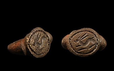 Roman Bronze Signet Ring with Hare Motif