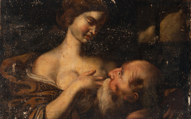 Roman Charity, Bolognese school of the 17th century