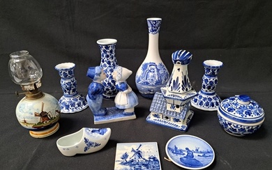 SELECTION OF DELFT AND BLUE AND WHITE CHINA comprising a sma...